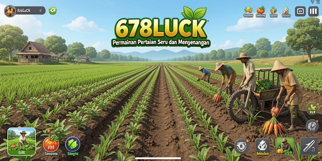 Tampilan gameplay <strong>678LUCK</strong> yang menarik dan interaktif di ladang pertanian.