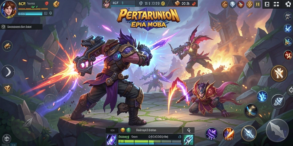 Screenshot 6CF menampilkan pertarungan seru dalam gameplay MOBA.