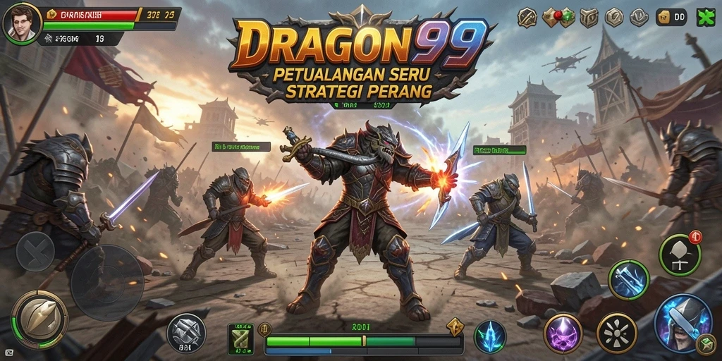 Tampilan seru gameplay dalam DRAGON99 dengan elemen strategi.