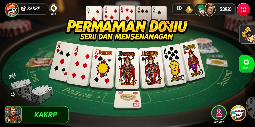 Screenshot KAKRP menampilkan gameplay Domino yang seru dan interaktif.
