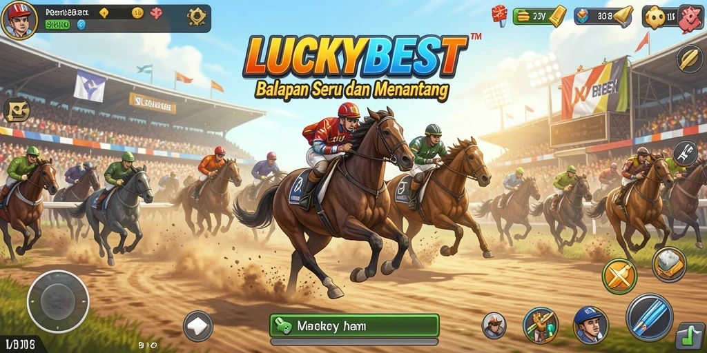 Screenshot gameplay LUCKYBEST yang menunjukkan aksi balapan seru.