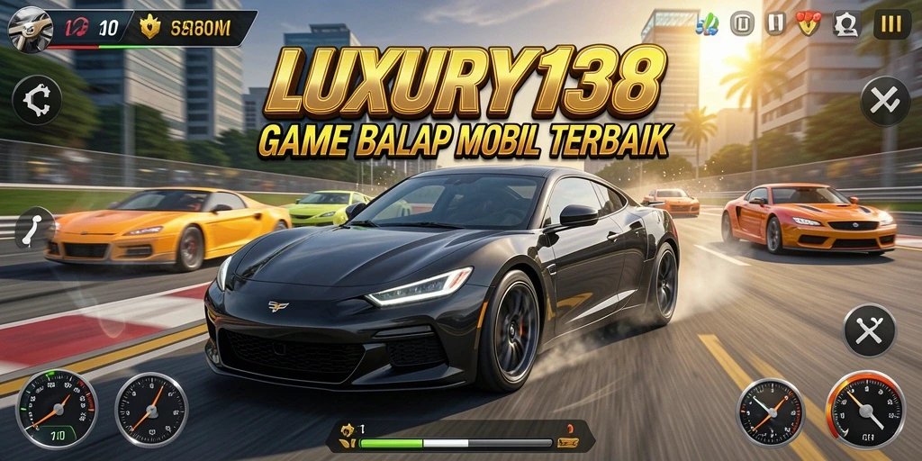 Tampilan gameplay seru dari LUXURY138 dalam balapan mobil.