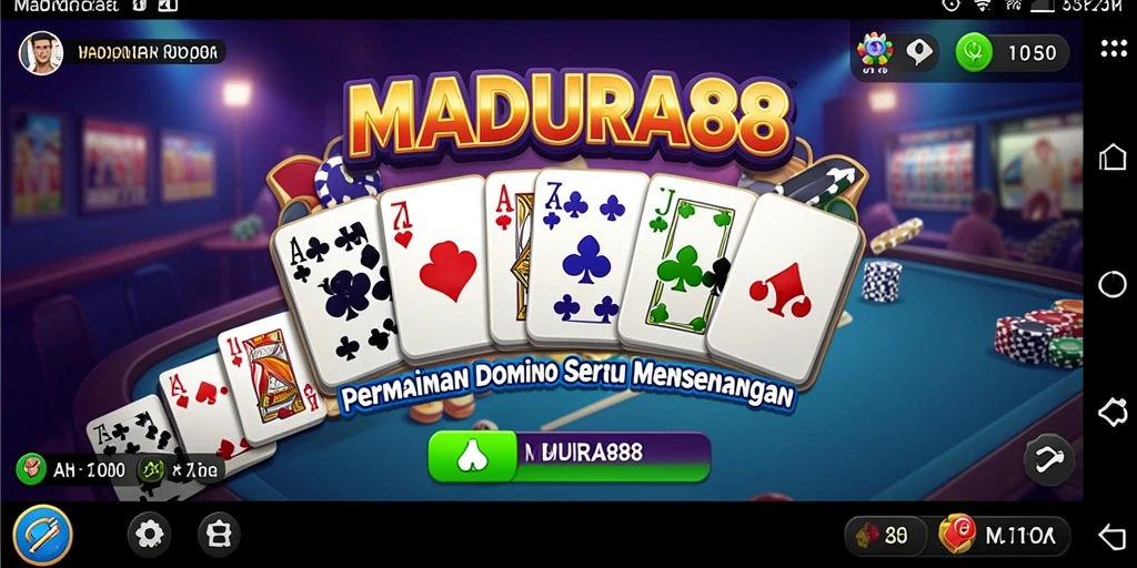 Tampilan gameplay seru dari MADURA88 saat bermain domino.