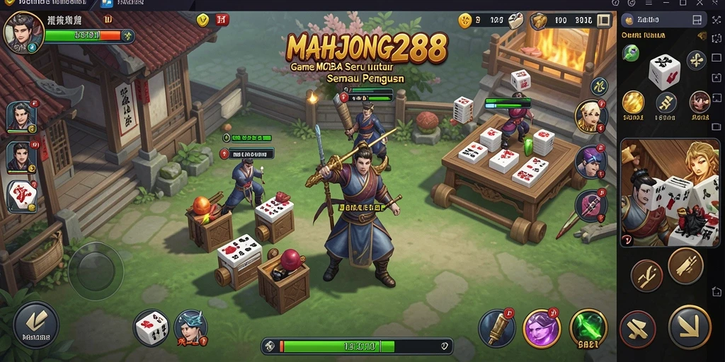 Tampilan gameplay MOBA yang seru di MAHJONG288.