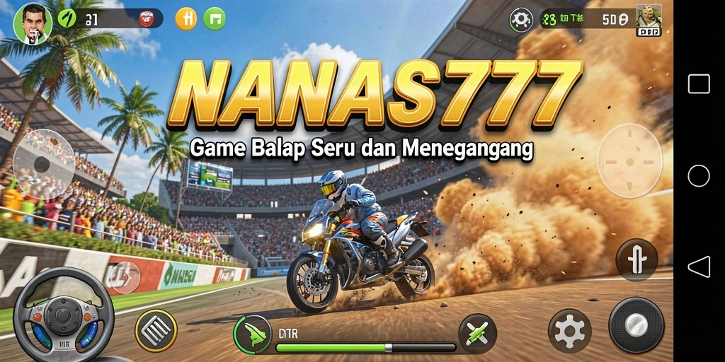 Screenshot gameplay NANAS777 yang menampilkan balapan penuh adrenalin.