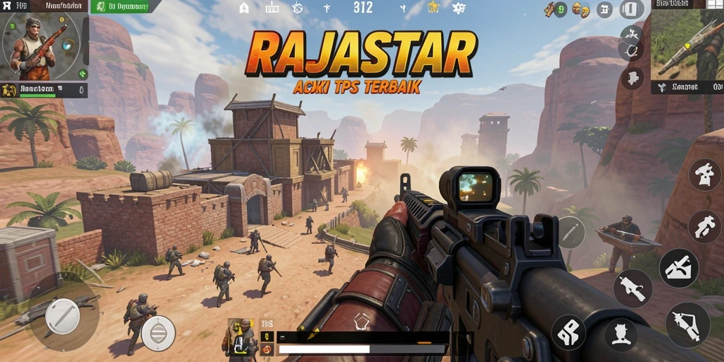 Screenshot gameplay RAJASTAR yang menunjukkan aksi mendebarkan dalam TPS.