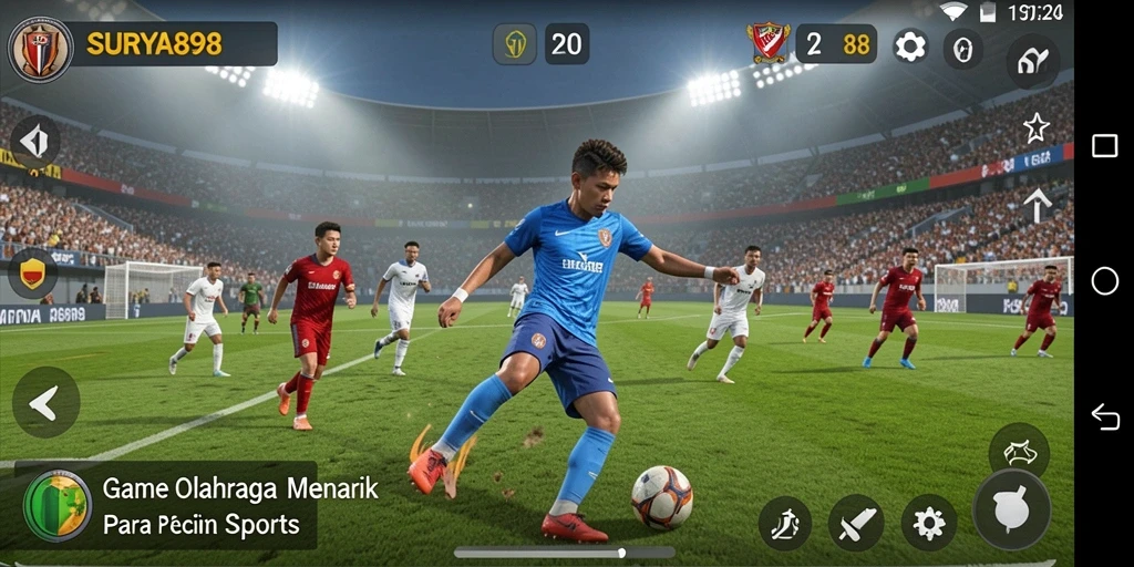 Tampilan gameplay SURYA898 dengan aksi olahraga yang mendebarkan.
